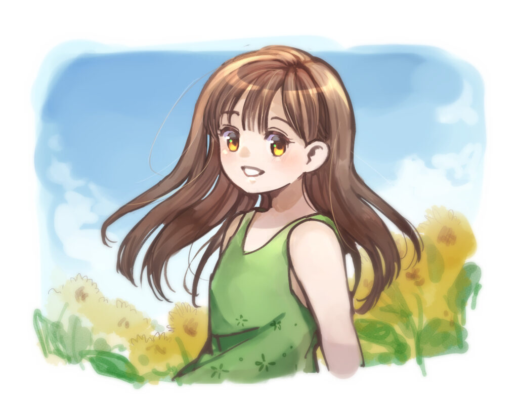 夏らしいものを描こうとしました